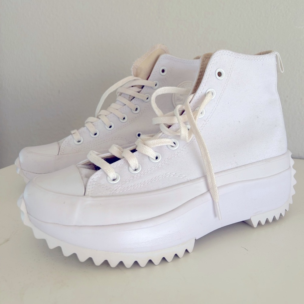 Converse White Platform Run Star Hike High-Top Sneakers